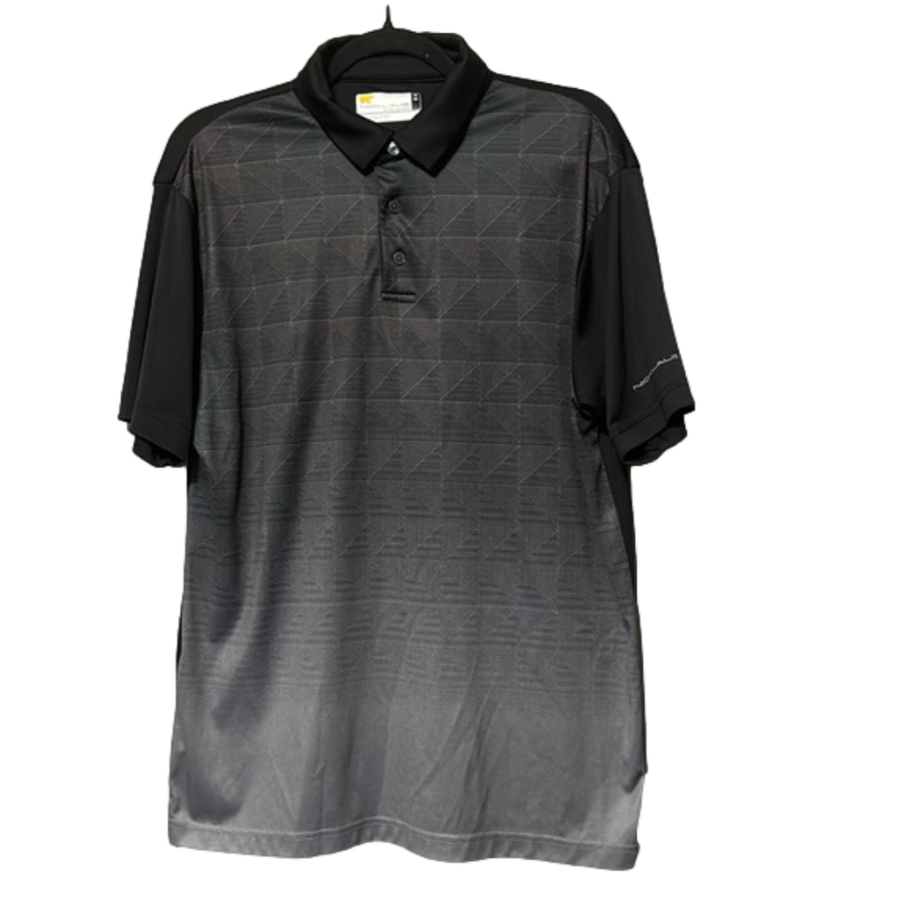 Jack Nicklaus Polo Shirt StayDri Black Gray Pattern, Golf, Size Medium, Men